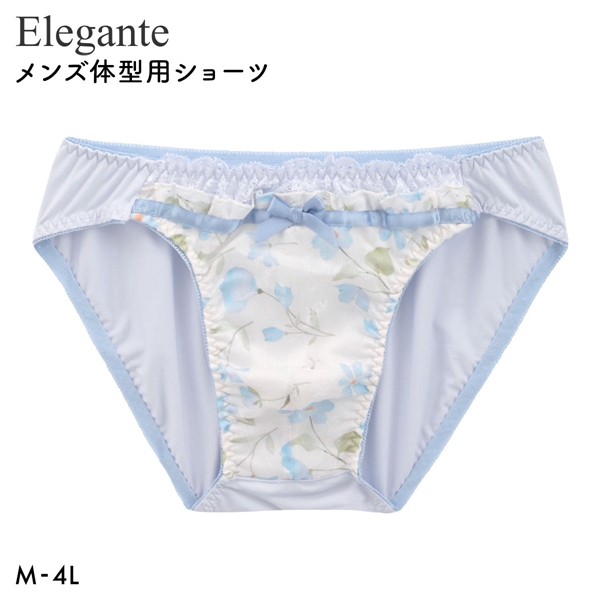 エレガント プリントシフォンレース メンズ体型用ショーツ M-4L 大きいサイズ Elegante
