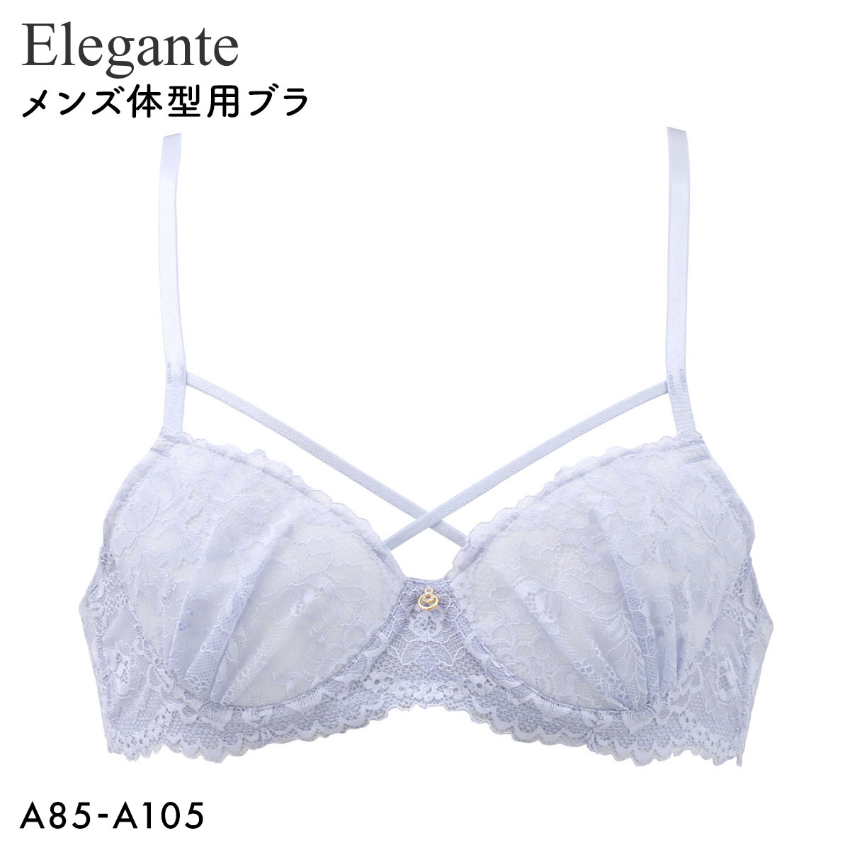 エレガント 総レース メンズ体型用ブラジャー メンズブラ MTF 下着　Elegante(SX-サックス-A85)