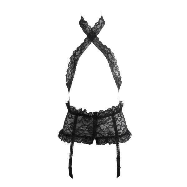 オーバドゥ Aubade Boite a Desir Lace Waist Cincher and Suspenders ガーターベルト