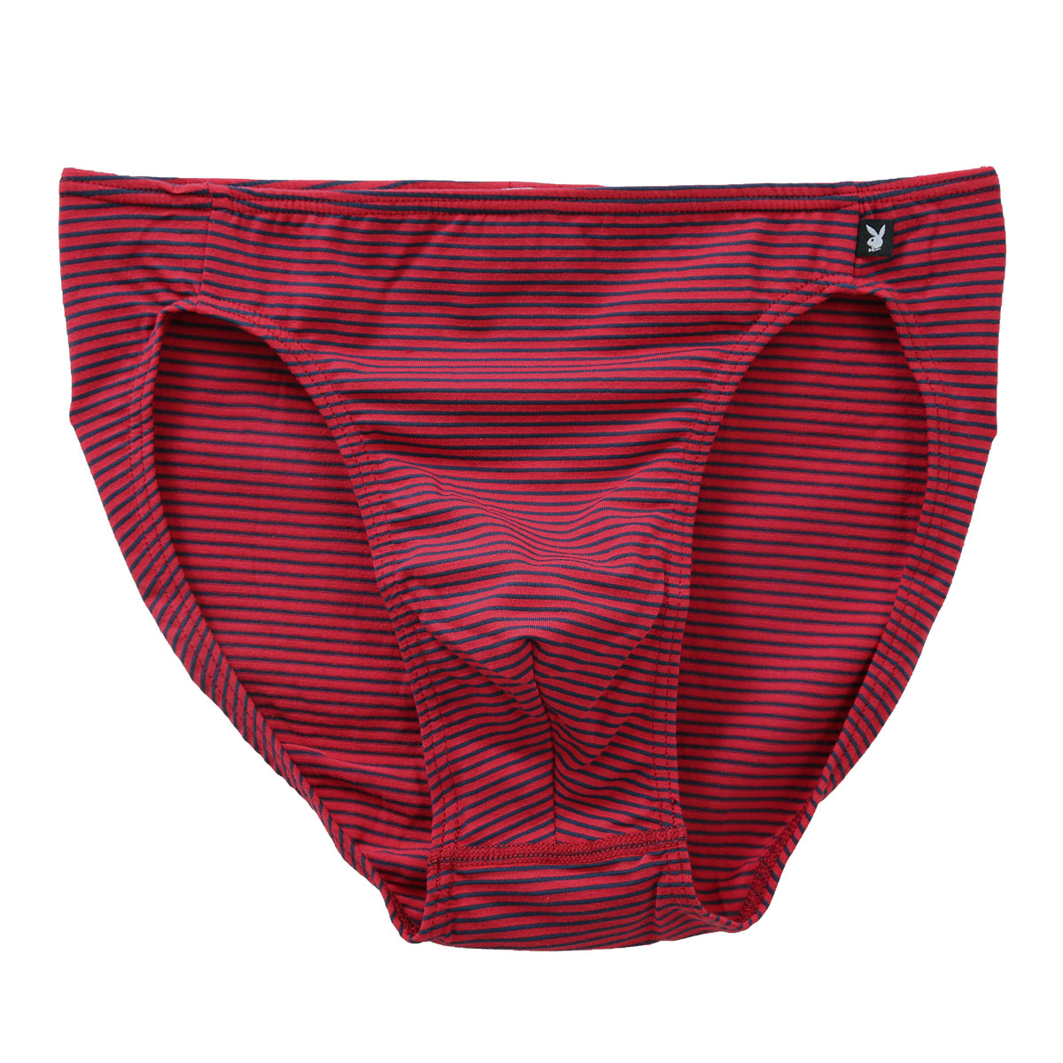 アツギ プレイボーイ PLAYBOY ミニビキニ パンツ フルバック メンズ 前閉じ ショーツ ボーダー(RE-レッド-M)