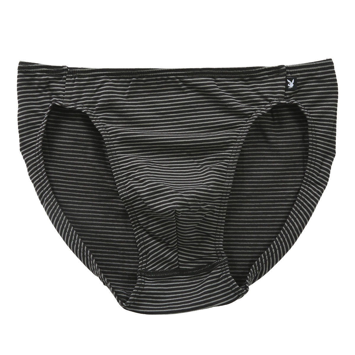 アツギ プレイボーイ PLAYBOY ミニビキニ パンツ フルバック メンズ 前閉じ ショーツ ボーダー(BK-ブラック-M)