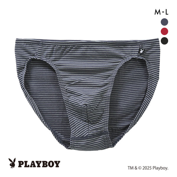 アツギ プレイボーイ PLAYBOY ミニビキニ パンツ フルバック メンズ 前閉じ ショーツ ボーダー