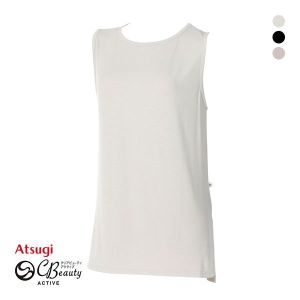 アツギ ATSUGI クリアビューティアクティブ ヨガウェア タンクトップ 襟ぐり浅め トップス レディース