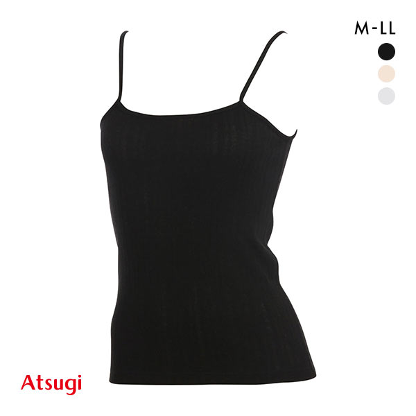アツギ ATSUGI シアースルー SHEER THROUGH キャミソール インナー 綿混 針抜き ランダムリブ 通気性