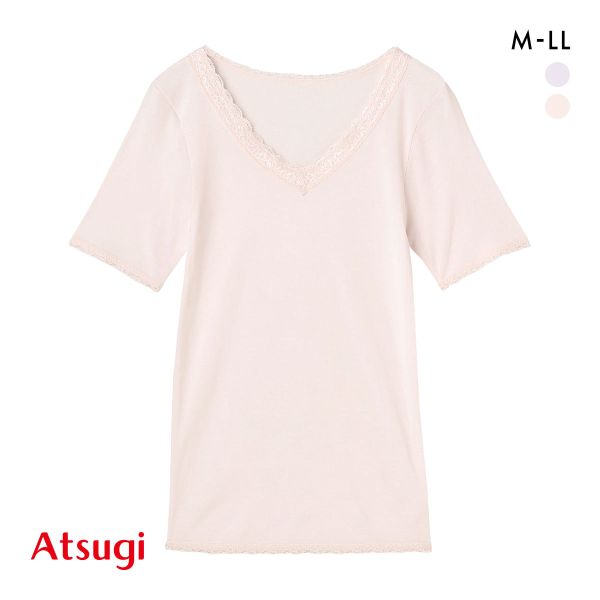 アツギ ATSUGI Atsugiの肌着 吸汗速乾 三分袖インナー 半袖 日本製 レディース M L LL