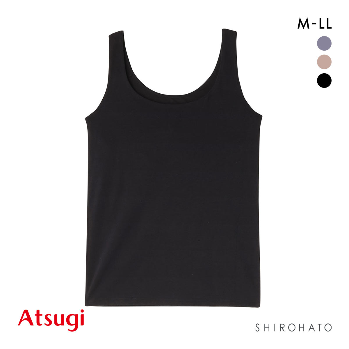アツギ Yuragini カップ付きタンクトップ レディース ATSUGI(BK-ブラック-M)