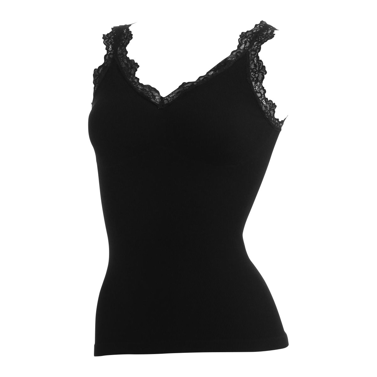 アツギ ATSUGI ヌードメイク NUDE Make 成型リブ キャミソール インナー カップ付き(BK-ブラック-M)