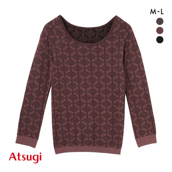 アツギ ATSUGI 着るタイツ オーナメント柄 八分袖