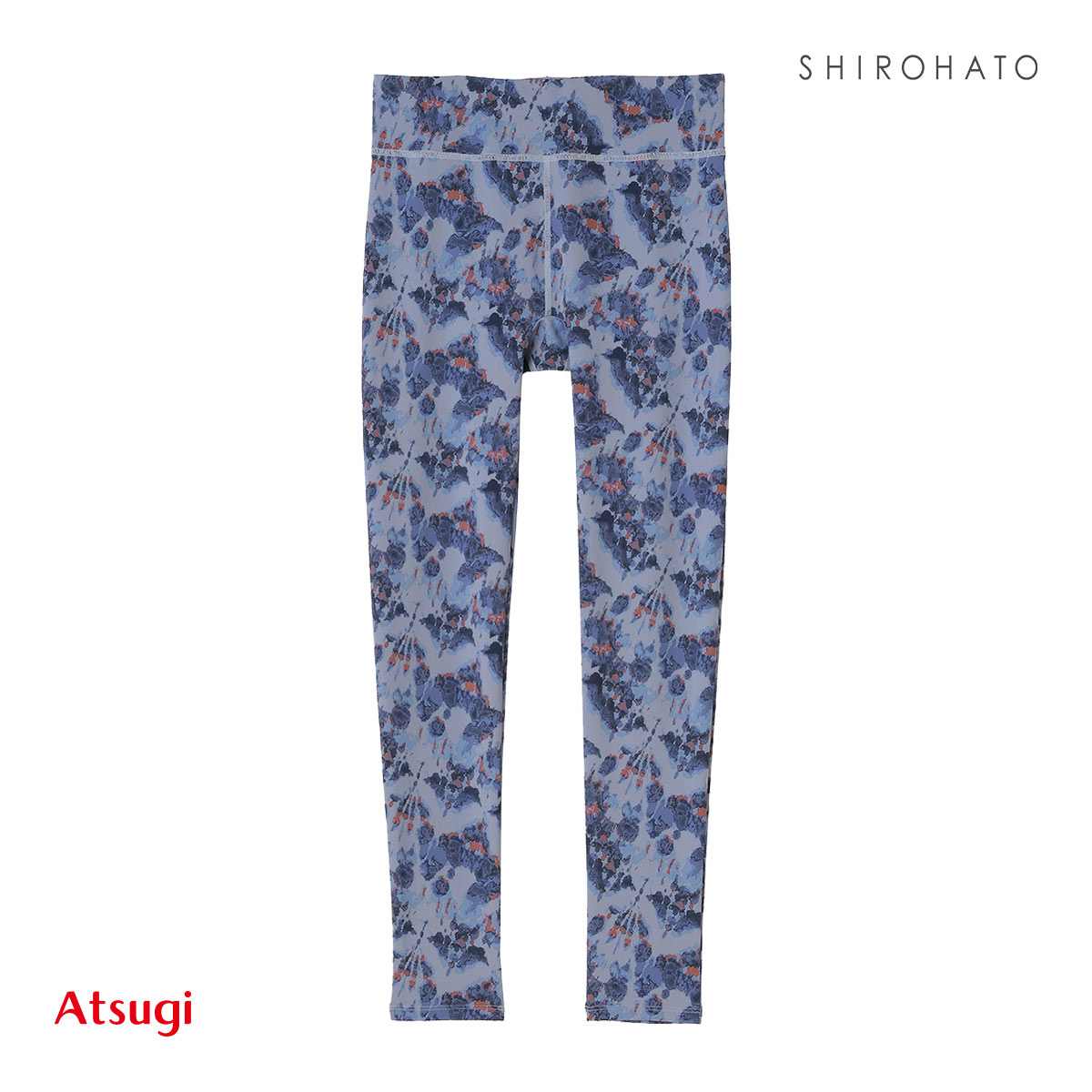 アツギ ATSUGI クリアビューティアクティブ レギンス ボタニカル柄 ストレッチフィット 10分丈 レディース スポーツウェア ボトムス(NV-ネイビー-M)