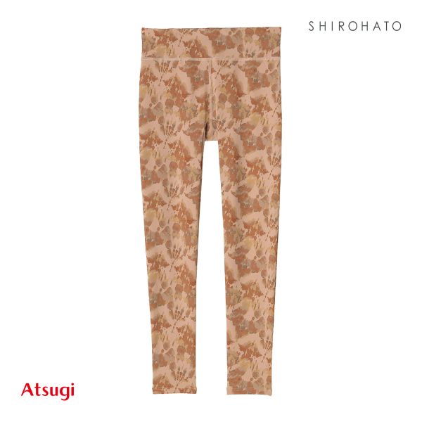 アツギ ATSUGI クリアビューティアクティブ レギンス ボタニカル柄 ストレッチフィット 10分丈 レディース スポーツウェア ボトムス