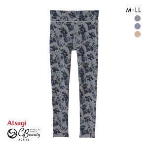 アツギ ATSUGI クリアビューティアクティブ レギンス ボタニカル柄 ストレッチフィット 10分丈 レディース スポーツウェア ボトムス