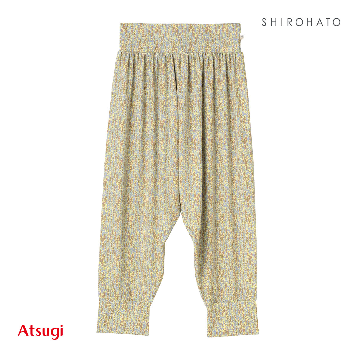 アツギ ATSUGI クリアビューティアクティブ クレマチス柄 サルエルパンツ ボトムス スポーツウェア ルームウェア レディース(CIN-シナモン-M)