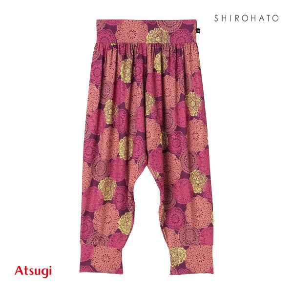 アツギ ATSUGI クリアビューティアクティブ クロッシェレース柄 サルエルパンツ ボトムス スポーツウェア ルームウェア レディース