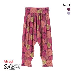 アツギ ATSUGI クリアビューティアクティブ クロッシェレース柄 サルエルパンツ ボトムス スポーツウェア ルームウェア レディース