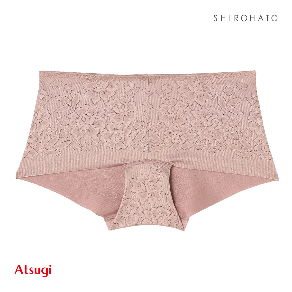アツギ ATSUGI SLATTY スラッティ 花柄ジャガード ヘムショーツ ローライズ ローレッグタイプ お腹おさえ 単品(PGY-ピンクグレー-M)