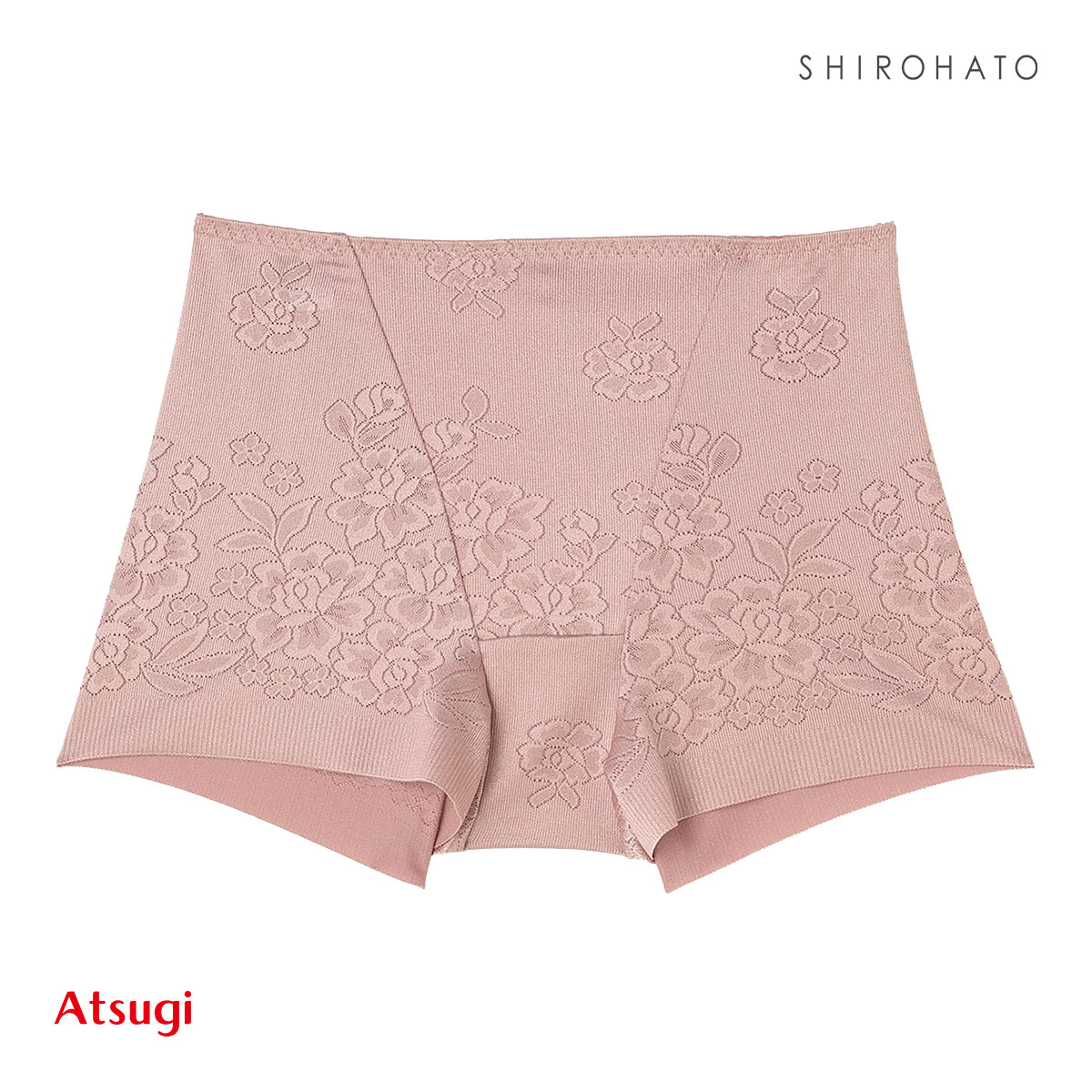 アツギ ATSUGI SLATTY スラッティ 花柄ジャガード ヘムショーツ お腹おさえ 1分丈 単品(PGY-ピンクグレー-M)