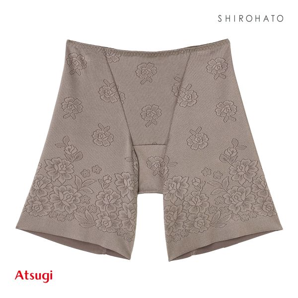 アツギ ATSUGI SLATTY スラッティ 花柄ジャガード ヘムショーツ 3分丈 お腹おさえ 単品