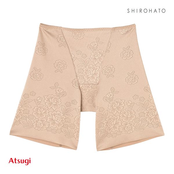 アツギ ATSUGI SLATTY スラッティ 花柄ジャガード ヘムショーツ 3分丈 お腹おさえ 単品
