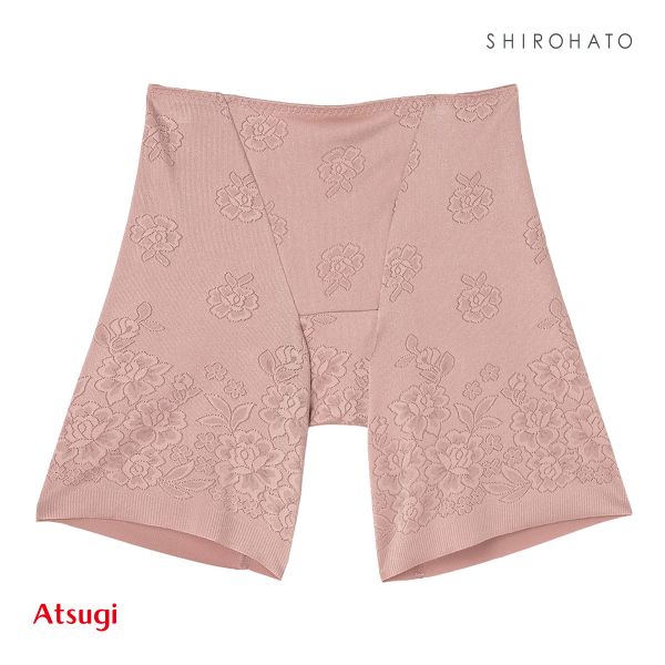 アツギ ATSUGI SLATTY スラッティ 花柄ジャガード ヘムショーツ 3分丈 お腹おさえ 単品