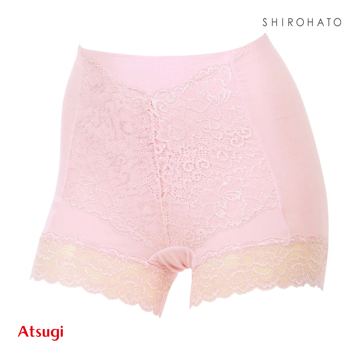 アツギ ATSUGI 3Dカバー ショーツ 1分丈 綿95％ 深ばき お腹おさえ お尻すっぽり 包みこむ 3L 4L 大きいサイズ 単品(PI-ピンク-3L)