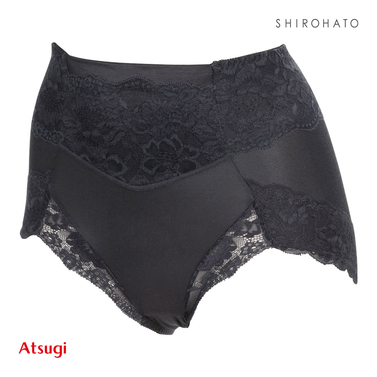 アツギ ATSUGI 3Dカバー ショーツ 深ばき お腹おさえ 綿混 光沢フライス ヒップアップ 単品(DGY-濃グレー-M)