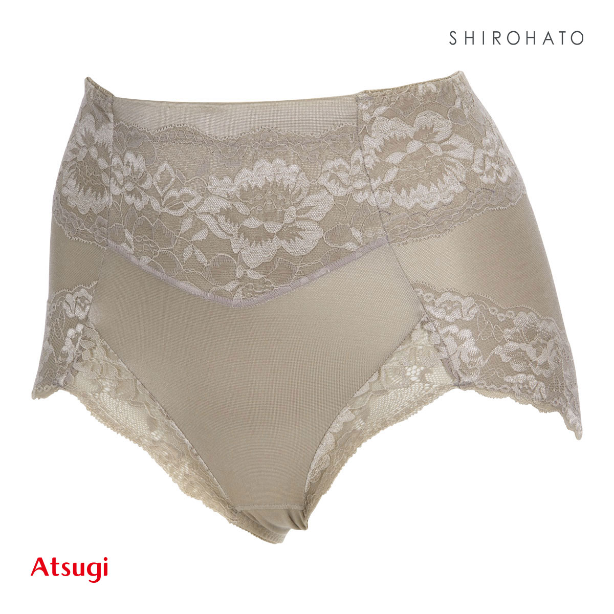 アツギ ATSUGI 3Dカバー ショーツ 深ばき お腹おさえ 綿混 光沢フライス ヒップアップ 単品(BR-ブラウン-M)