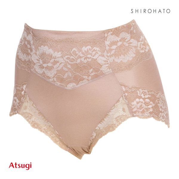 アツギ ATSUGI 3Dカバー ショーツ 深ばき お腹おさえ 綿混 光沢フライス ヒップアップ 単品