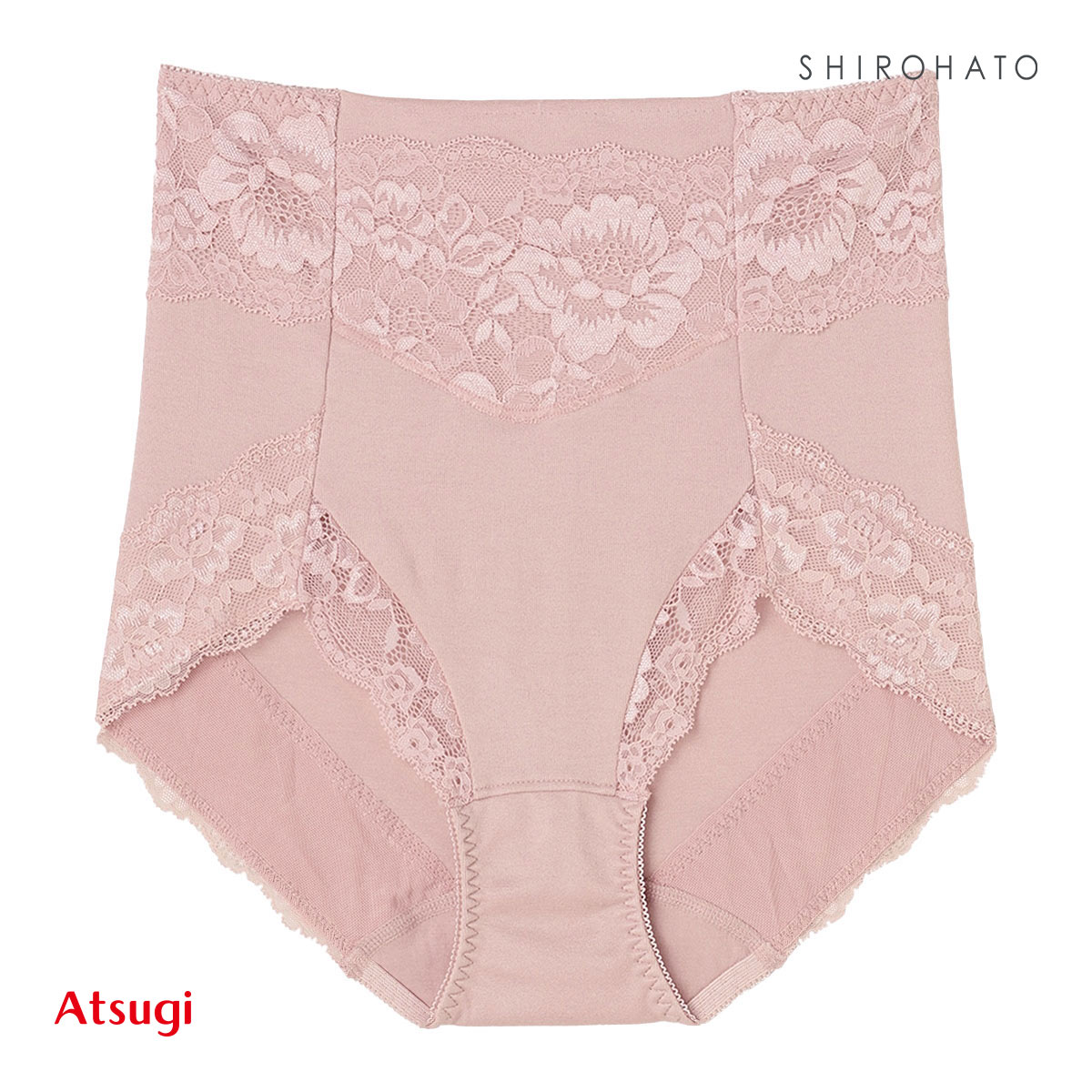 アツギ ATSUGI 3Dカバー ショーツ 深ばき お腹おさえ 綿混 光沢フライス ヒップアップ 単品(PI-ピンク-M)