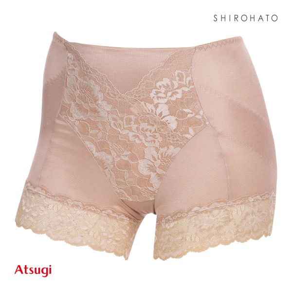 アツギ ATSUGI 3Dカバー ショーツ 1分丈 深ばき お腹おさえ 綿混 光沢フライス 単品