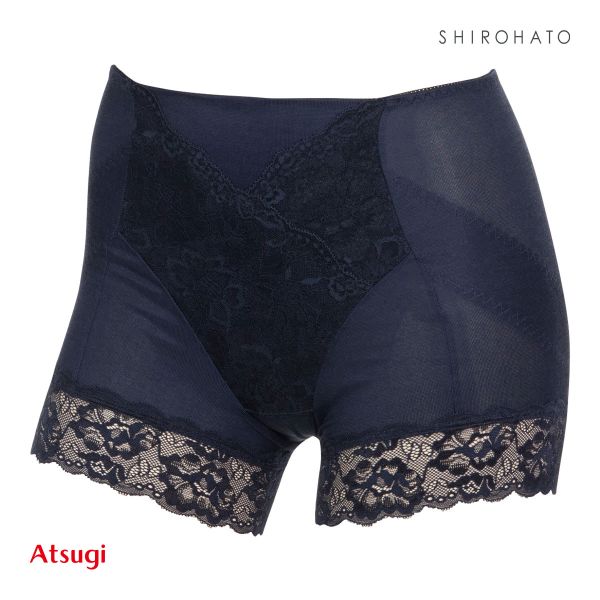 アツギ ATSUGI 3Dカバー ショーツ 1分丈 深ばき お腹おさえ 綿混 光沢フライス 単品