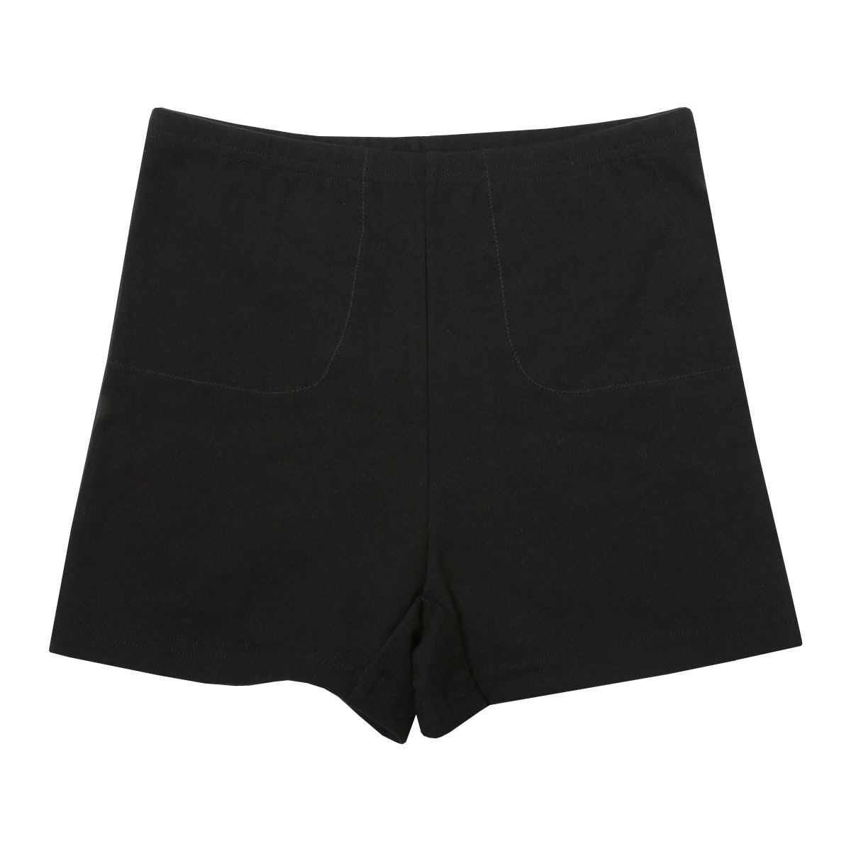 アツギ ATSUGI ハイジュニ Hijuni 超ロング防水シート付 オーバーパンツ 1分丈 綿混 キッズ ジュニア 女の子 単品(BK-ブラック-S)