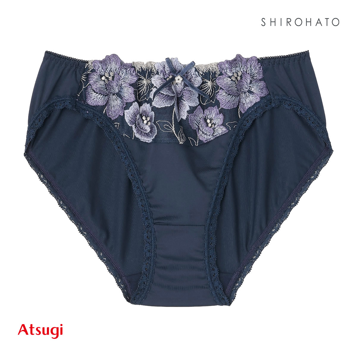 アツギ ATSUGI イーセレクト e-select なめらかフィットブラ ペアショーツ スタンダードショーツ 単品(NV-ネイビー-M)