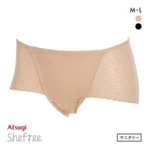 アツギ ATSUGI シーフリー Shefree サニタリーショーツ フラワーダイヤ柄 ヘム 軽い日 生理用 お腹押さえ
