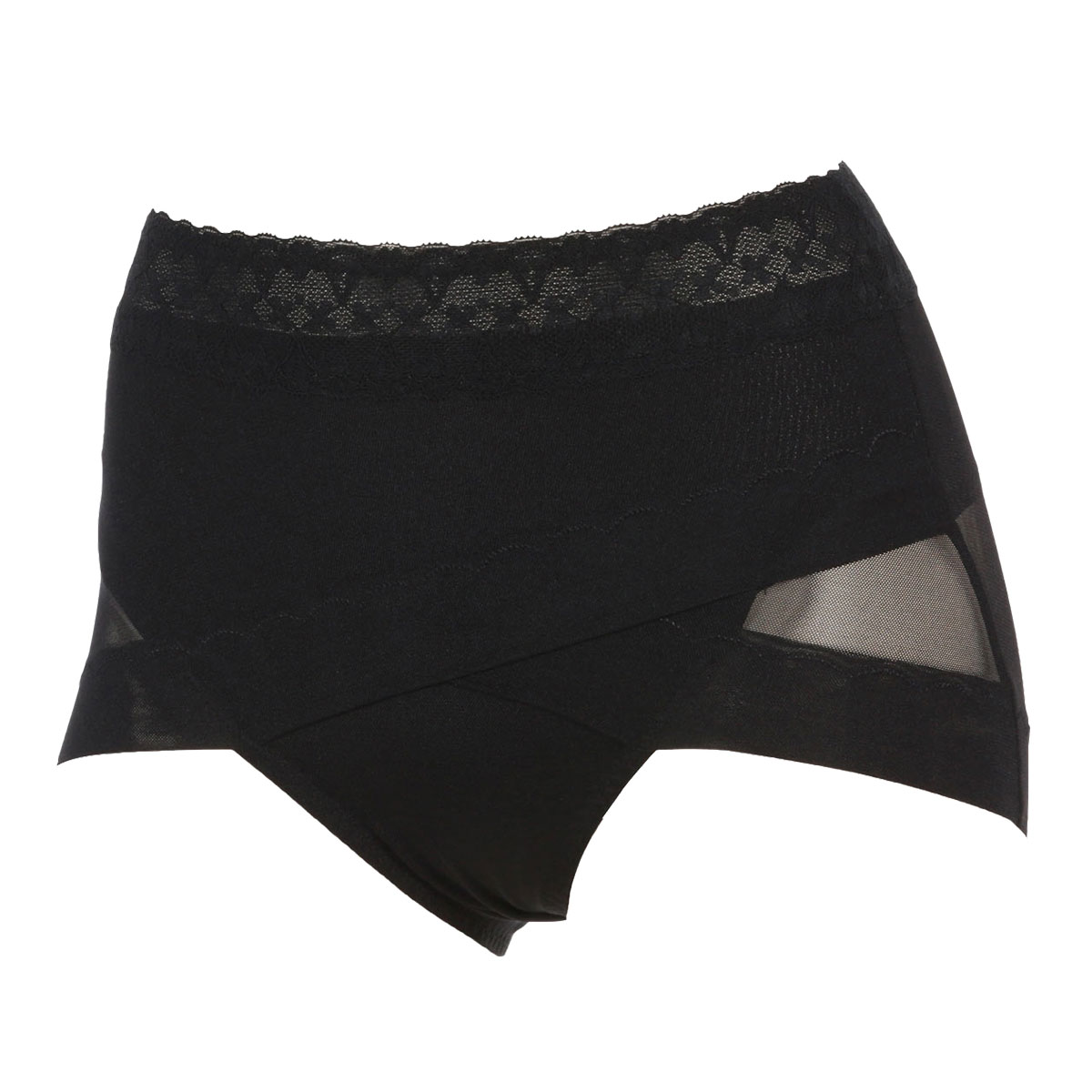 アツギ ATSUGI 骨盤メイク 骨盤クロス ショーツ ヒップアップ お腹おさえ 補正 薄手 深ばき メッシュ(BK-ブラック-M)