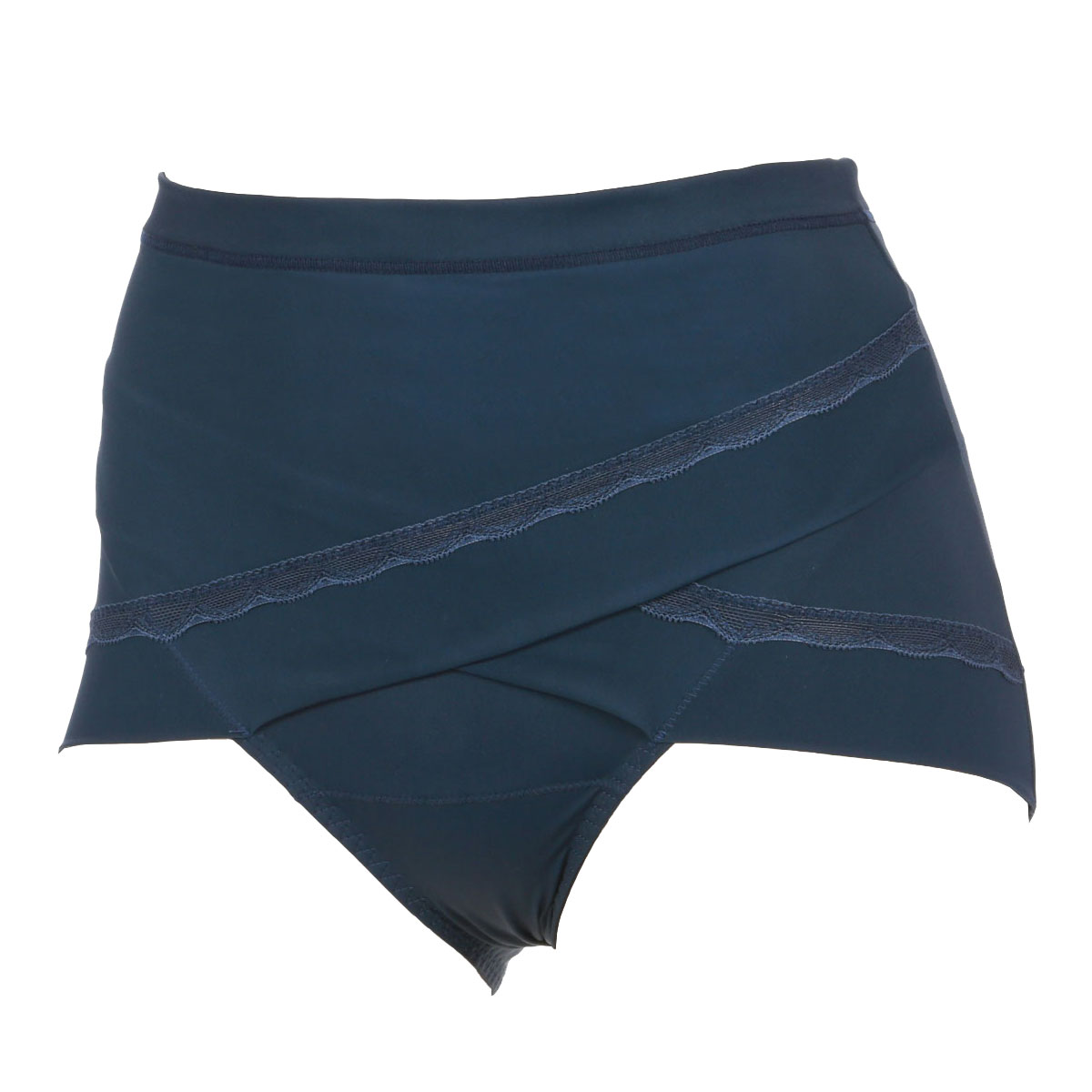 アツギ ATSUGI 骨盤メイク 骨盤クロス ショーツ お腹おさえ ひびきにくい 補正 ナイロン2way(DNV-濃ネイビー-M)