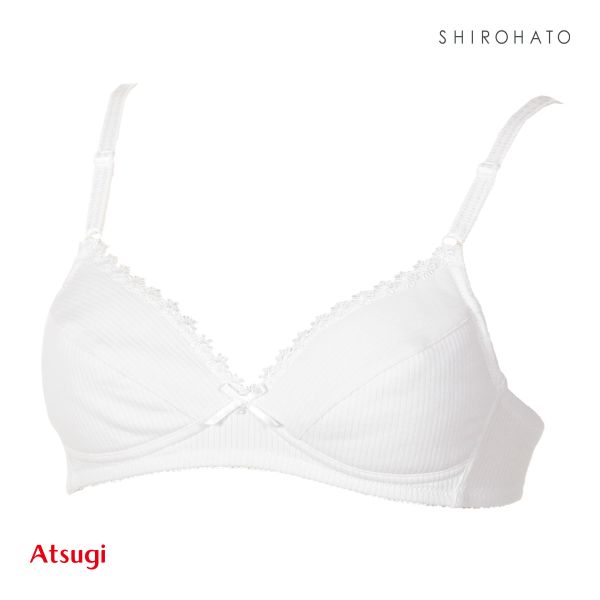 アツギ ATSUGI ハイジュニ Hijuni ノンワイヤー ブラジャー ジュニアブラ 女の子 リブ 綿混 単品