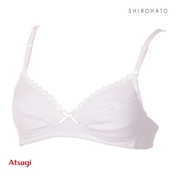 アツギ ATSUGI ハイジュニ Hijuni ノンワイヤー ブラジャー ジュニアブラ 女の子 リブ 綿混 単品