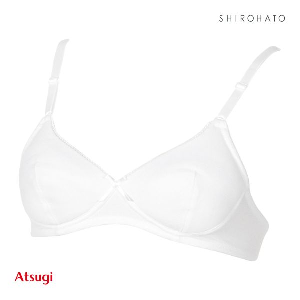 アツギ ATSUGI Hijuni ハイジュニ School ふんわりカップ ノンワイヤーブラ ジュニアブラ 女の子 単品(WH-ホワイト-S)