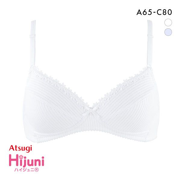 アツギ ATSUGI ハイジュニ Hijuni ノンワイヤー ブラジャー キッズ ジュニア ワッフルリブ 綿混 単品