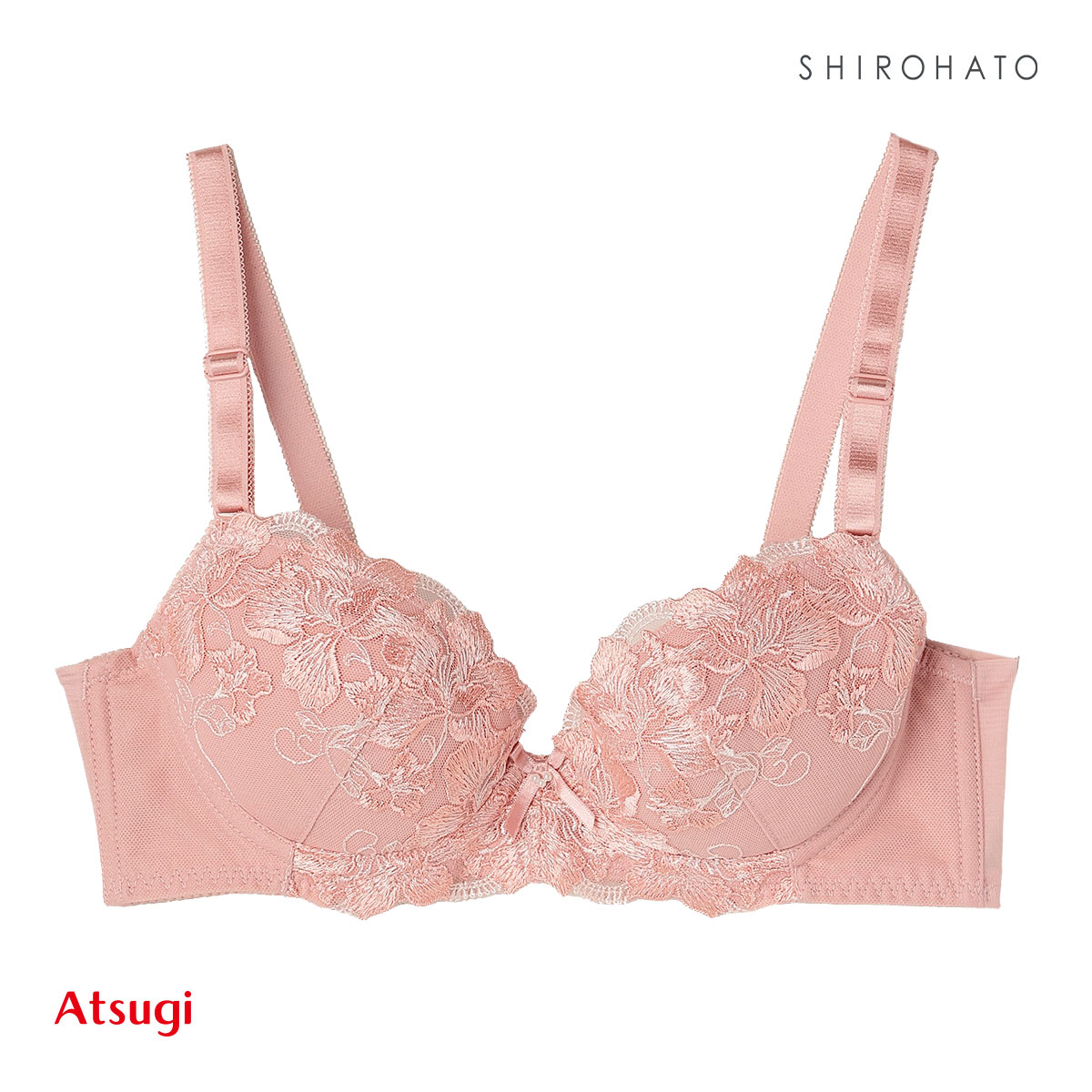 アツギ ATSUGI Beauty Make 上向き柔らかメイクブラ ソフトワイヤー ブラジャー アンダー大きいサイズ 単品(PI-ピンク-A70)