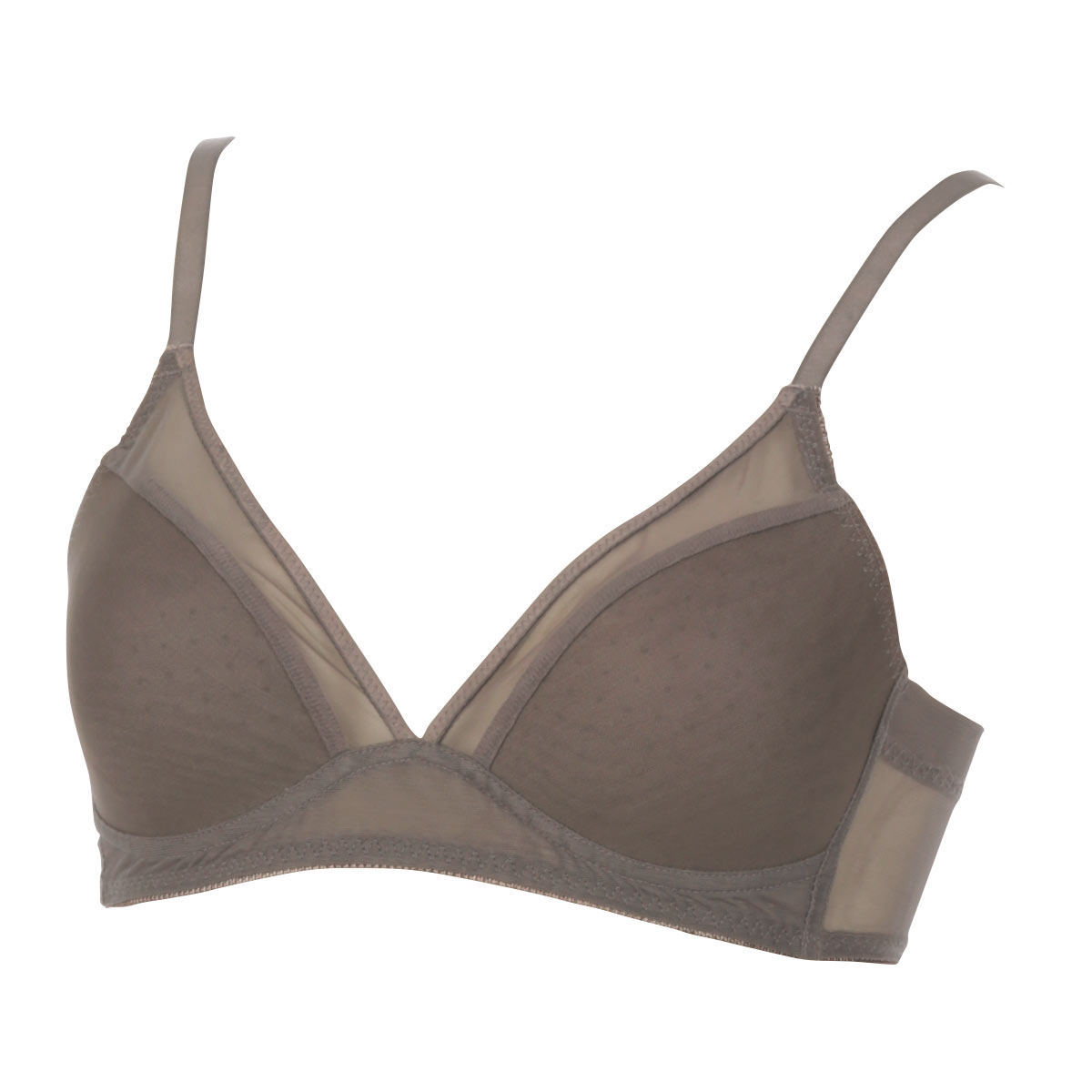 アツギ ATSUGI ヌードメイク NUDE Make シンプルシアー ブラジャー ノンワイヤー ワイヤレスブラ 単品(BGY-ブラウングレー-M)