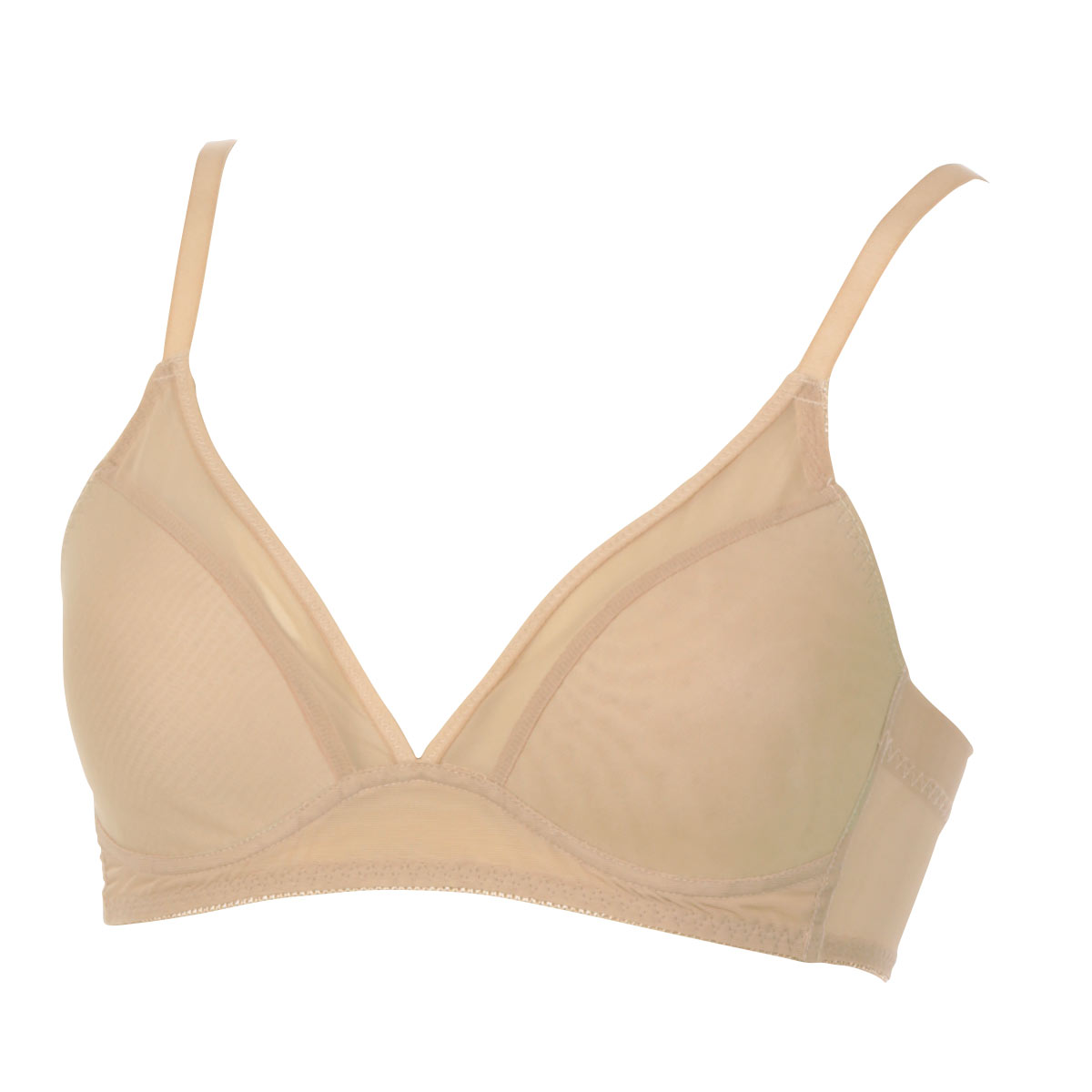 アツギ ATSUGI ヌードメイク NUDE Make シンプルシアー ブラジャー ノンワイヤー ワイヤレスブラ 単品(LBR-薄ブラウン-M)