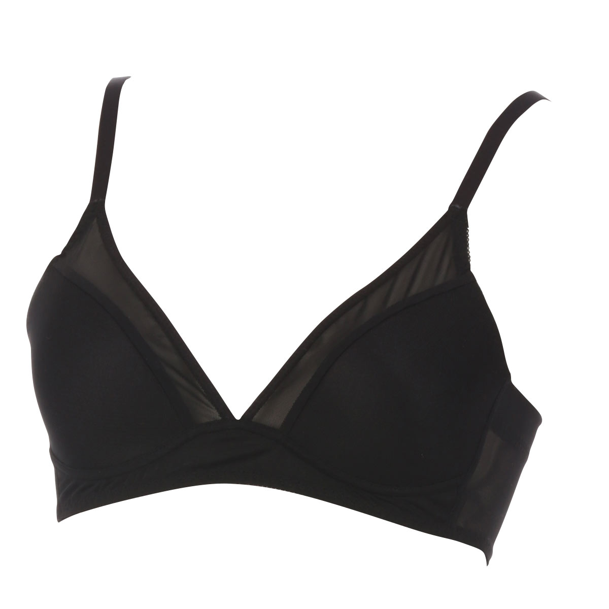 アツギ ATSUGI ヌードメイク NUDE Make シンプルシアー ブラジャー ノンワイヤー ワイヤレスブラ 単品(BK-ブラック-M)