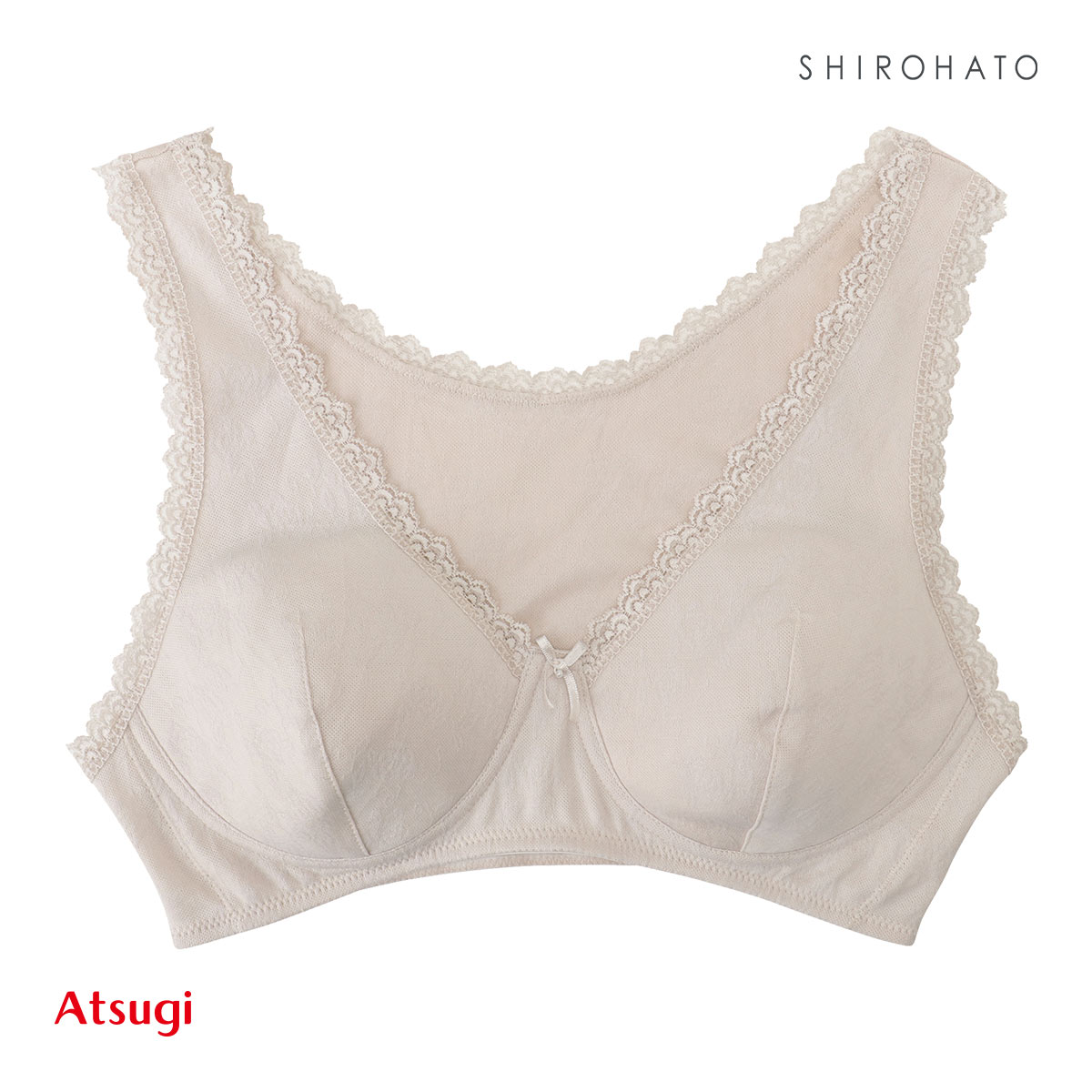 アツギ ATSUGI ラシェール らくらくかぶりブラ ノンワイヤー ブラジャー ハーフトップ ナイトブラ レディース 単品(CFL-カフェオレ-M)