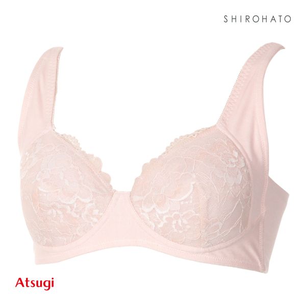 アツギ ATSUGI ラシェール 脇高設計 ノンワイヤーブラ ブラジャー 綿混 大きいサイズ 単品