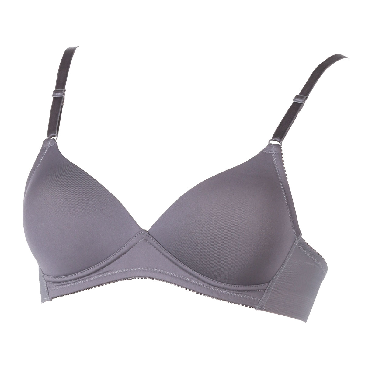 アツギ ATSUGI イーセレクト e-select シームレスカップ ブラジャー ノンワイヤー ヘム生地 ひびきにくい 単品 M L LL 3L 4L(GY-グレー-M)