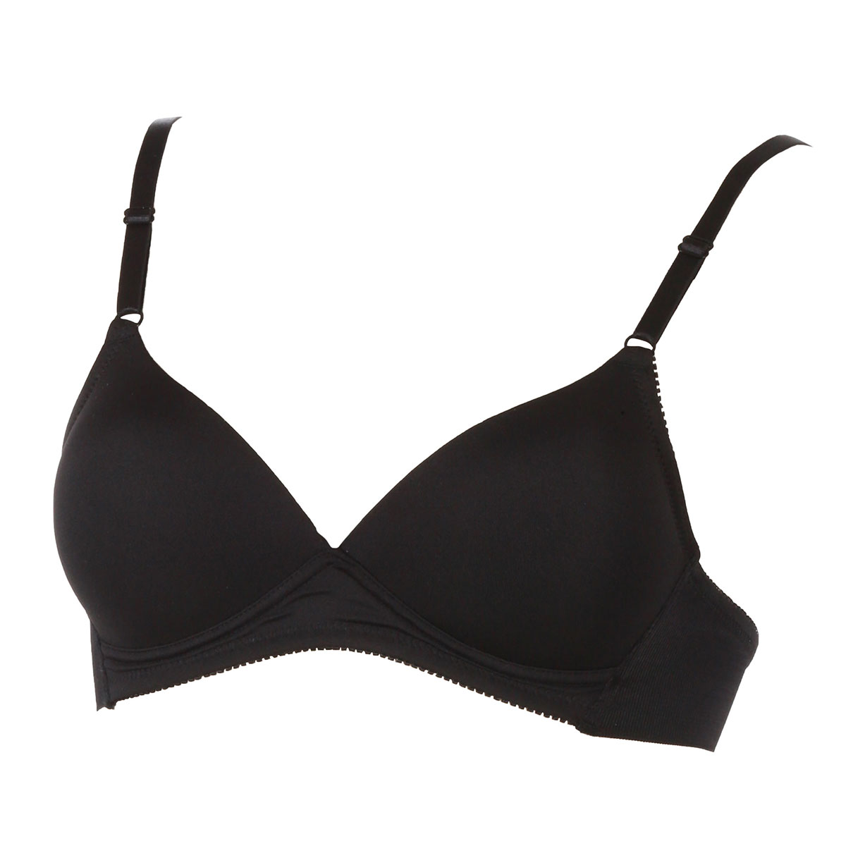 アツギ ATSUGI イーセレクト e-select シームレスカップ ブラジャー ノンワイヤー ヘム生地 ひびきにくい 単品 M L LL 3L 4L(BK-ブラック-M)