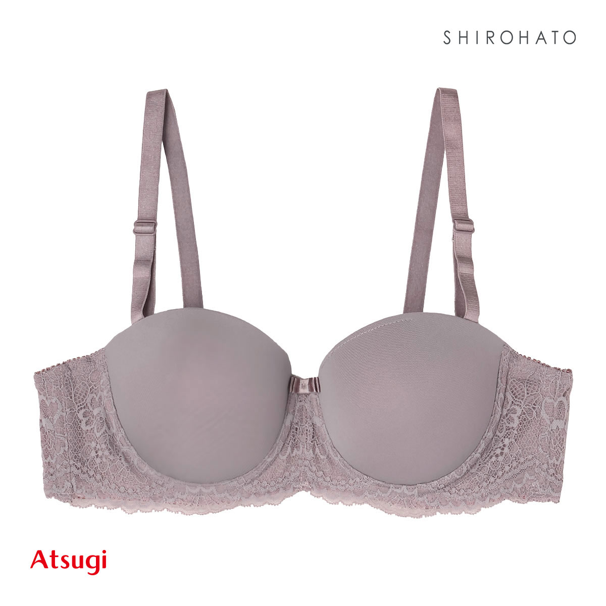 アツギ ATSUGI イーセレクト e-select シームレスブラジャー ハーフカップ ストラップレス対応 単品(LPU-薄パープル-A70)