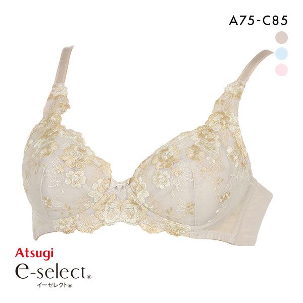 アツギ ATSUGI イーセレクト e-select 丸胸ブラ ふんわり立体カップ ブラジャー ノンワイヤー 単品