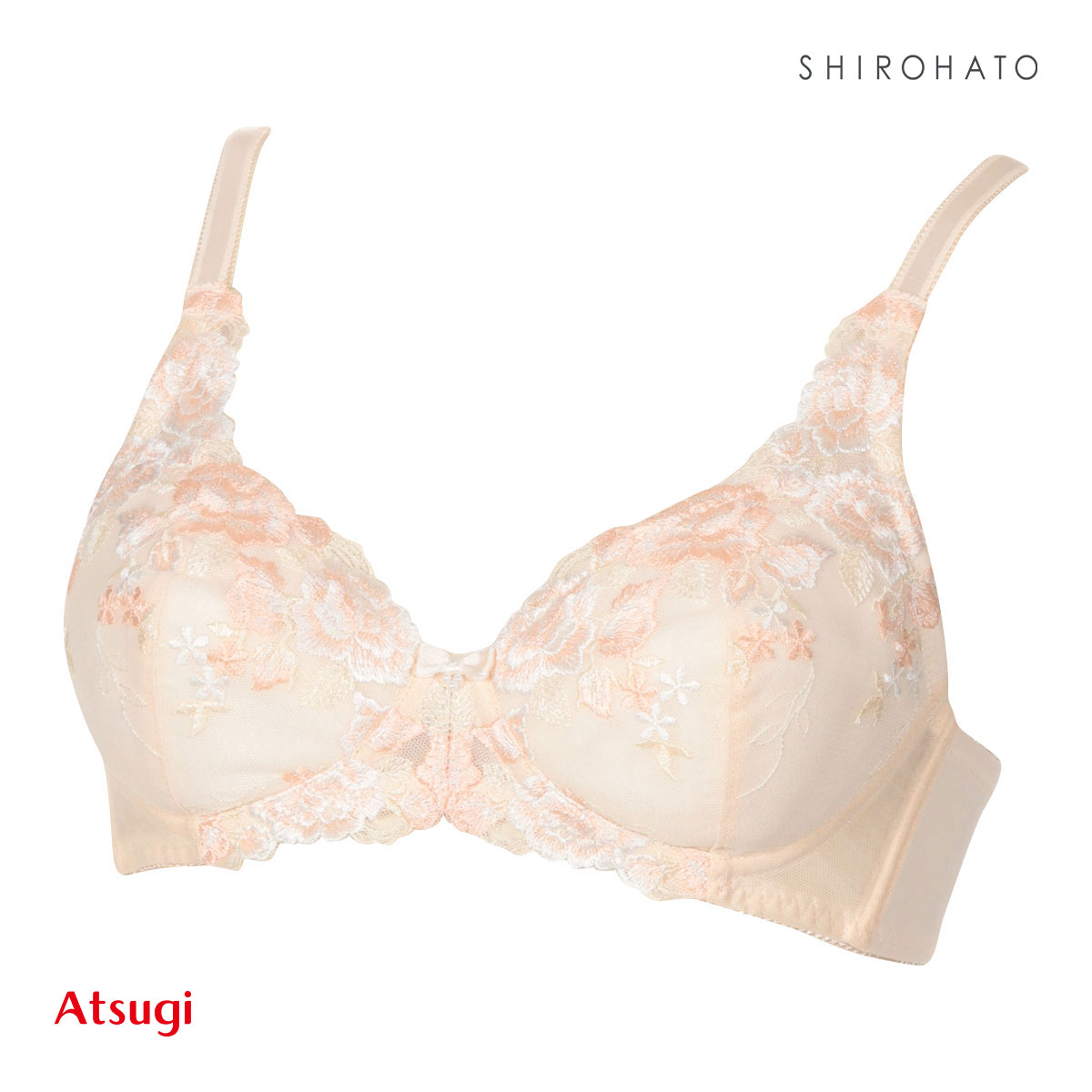 アツギ ATSUGI イーセレクト e-select ふんわり立体カップ ノンワイヤー ブラジャー 単品(LPI-薄ピンク-A75)